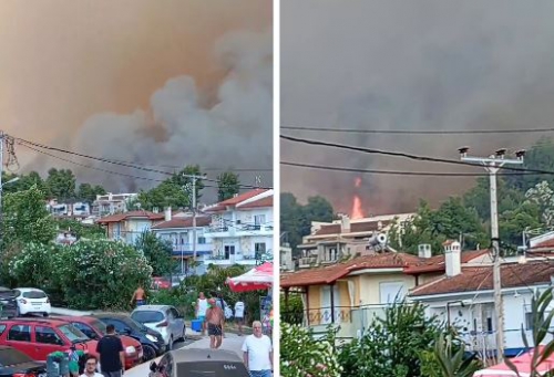 YUNANİSTAN HALKİDİKİ BÖLGESİ YANIYOR